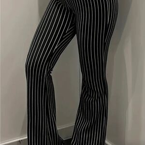 Black and White Striped Women's Pants